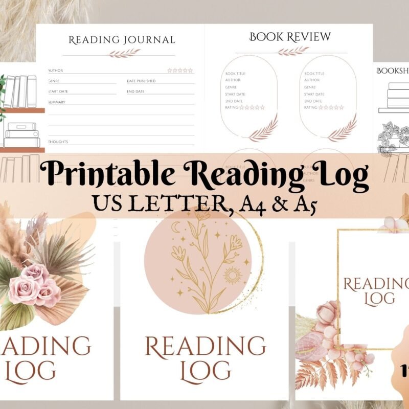 Printable Reading Planner Boho Themed