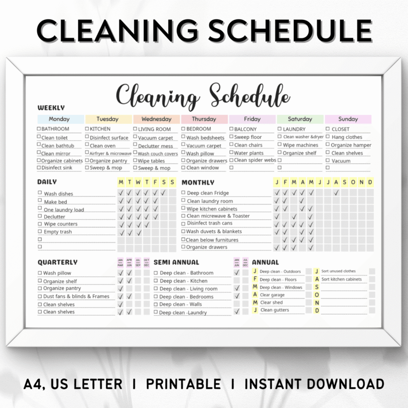 Editable Cleaning Checklist