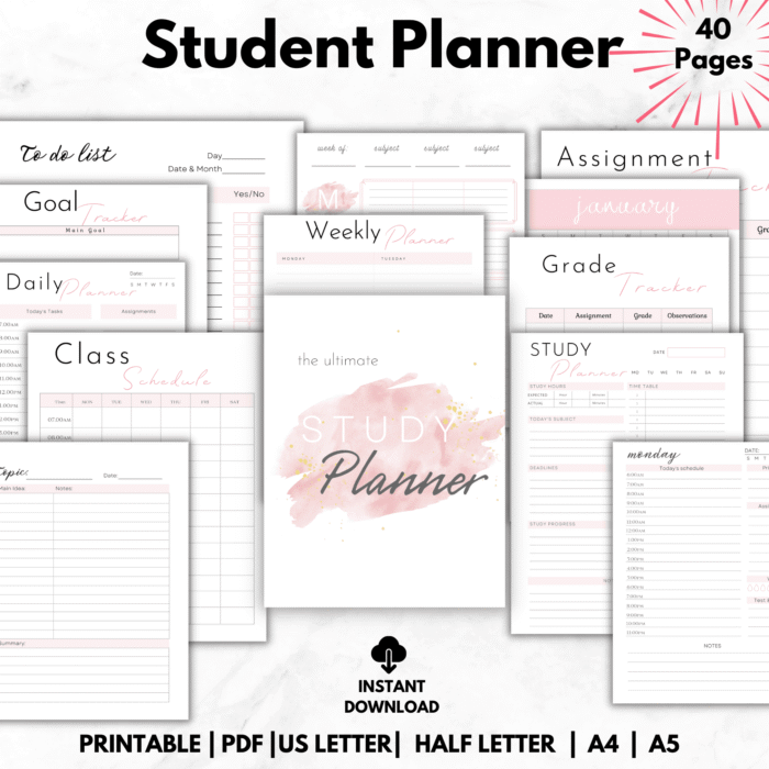 Printable Student Planner