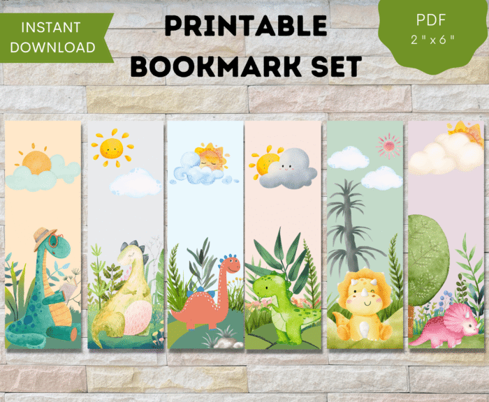 Dinosaur Printable Bookmarks