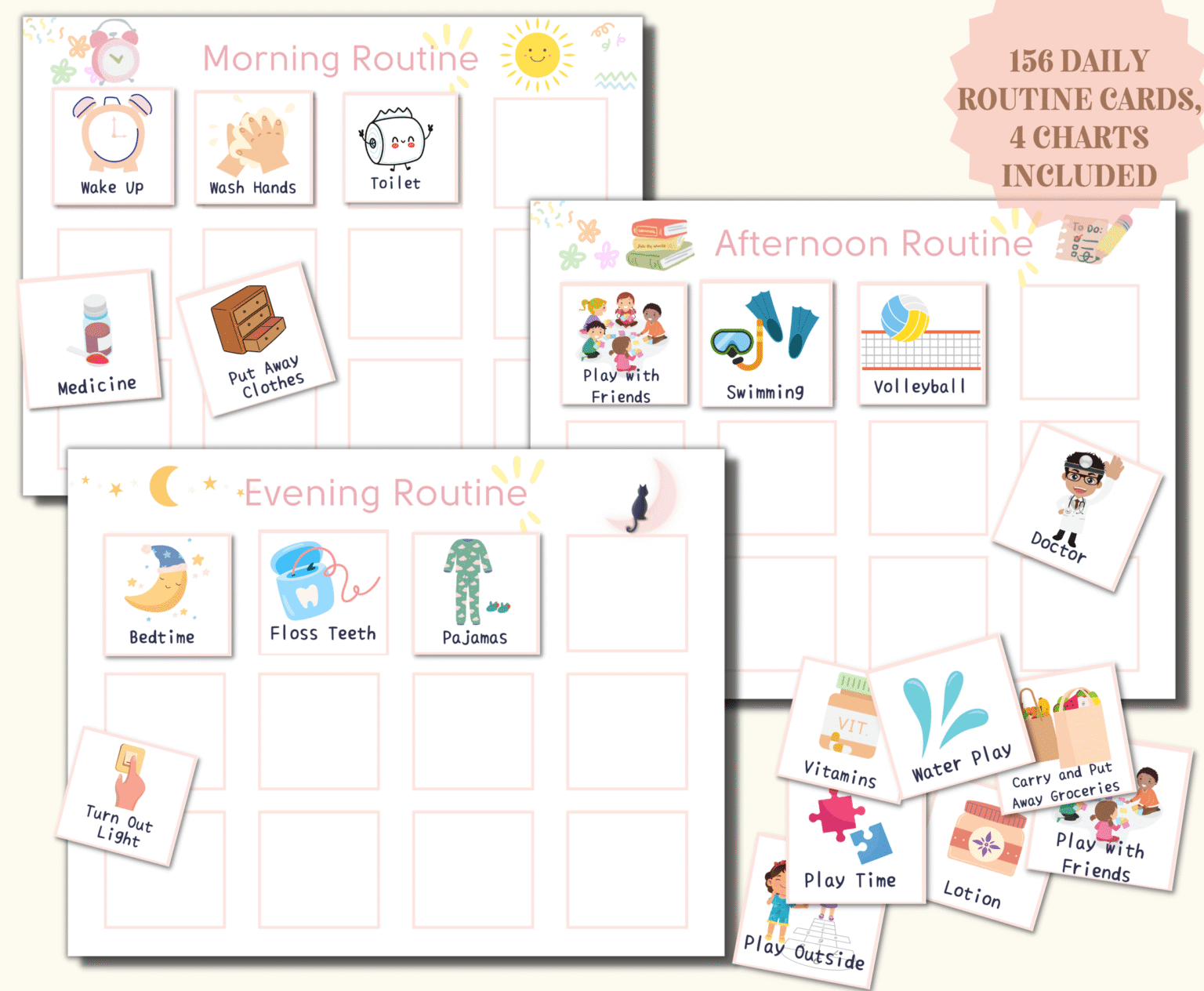 Daily Routine Cards and Charts - Printable Works