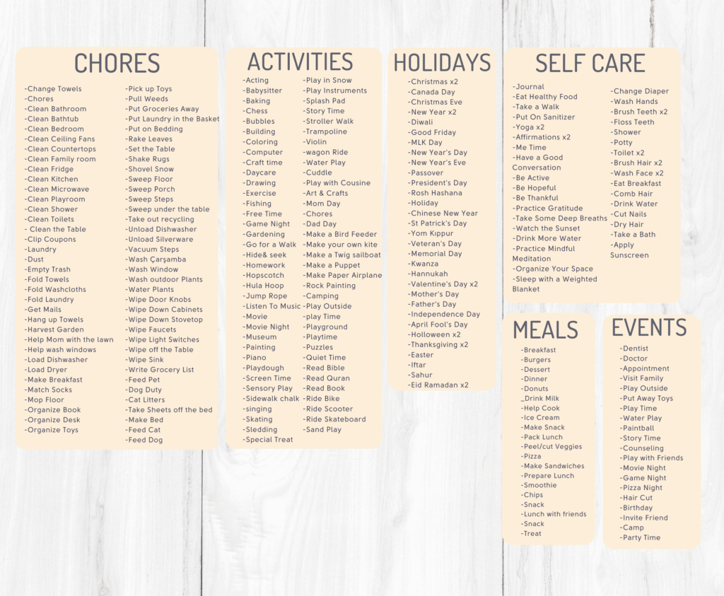 400+ Routine Cards, Visual Schedule - Printable Works