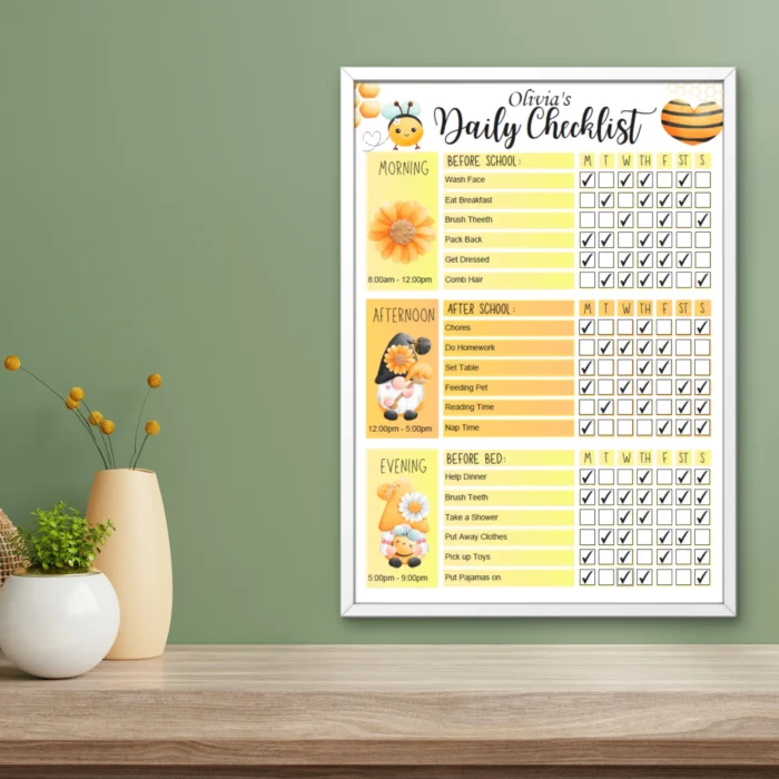 Daily Checklist for Kids Routine (Printable & Fillable) - Image 4