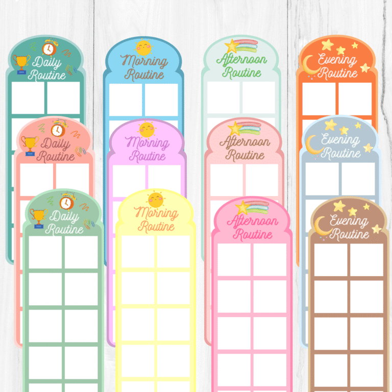 400+ Daily Routine Cards with 12 Charts - Printable Works