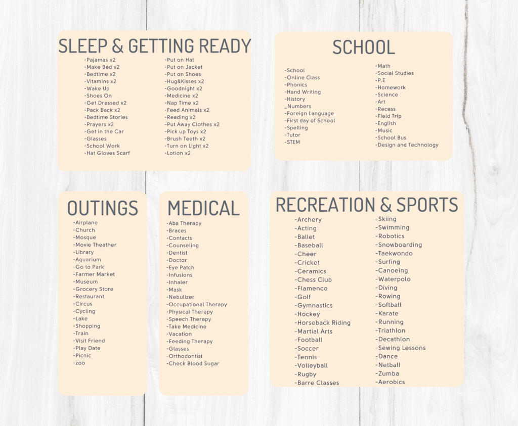 400+ Routine Cards, Visual Schedule - Printable Works