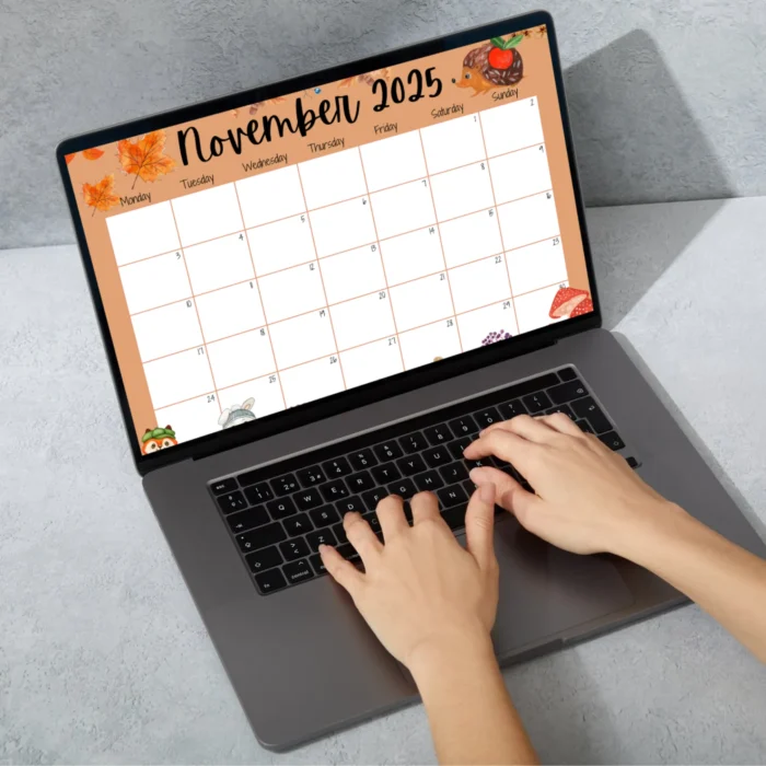 November 2025 Woodland Animals Calendar