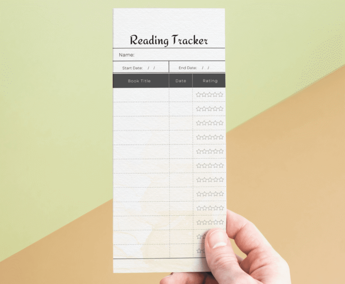 Reading Tracker Bookmark, Printable