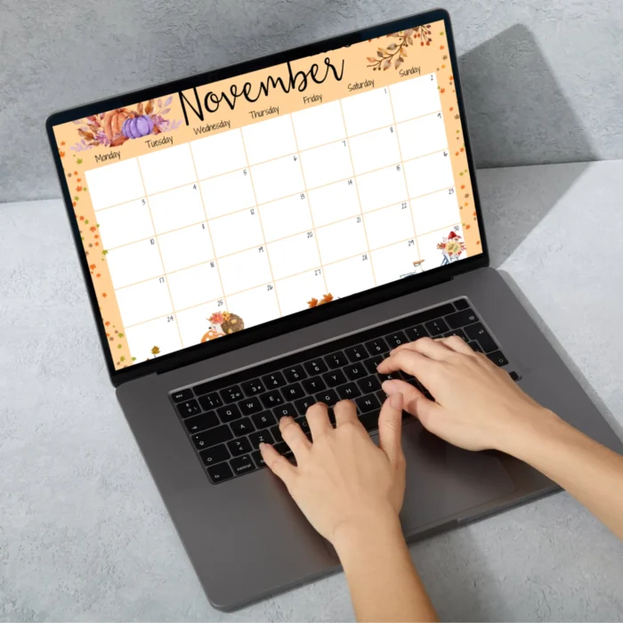 November 2025 Autumn Leaves Calendar