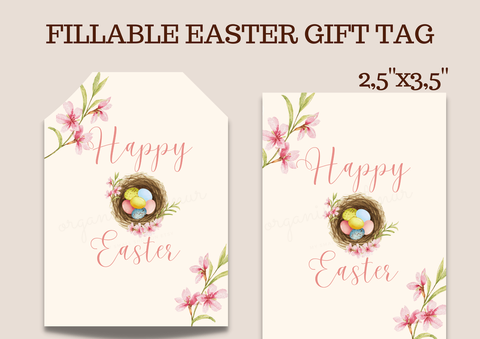 Personalized Easter Floral Gift Tag - Printable - Image 4
