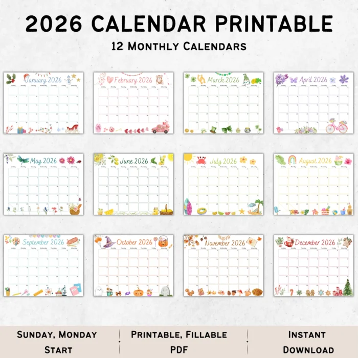2026 Printable Calendar