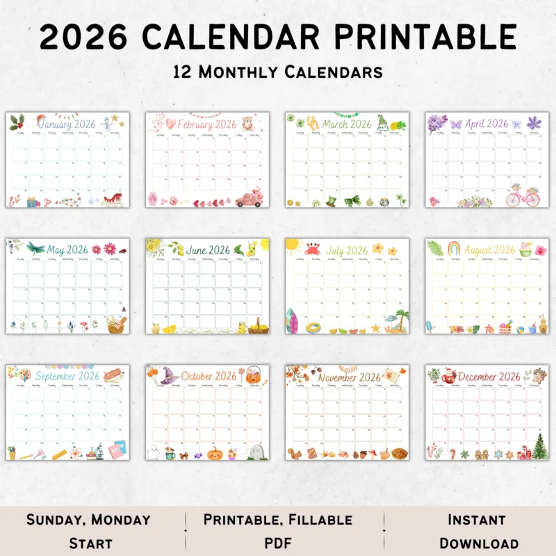2026 Printable Calendar