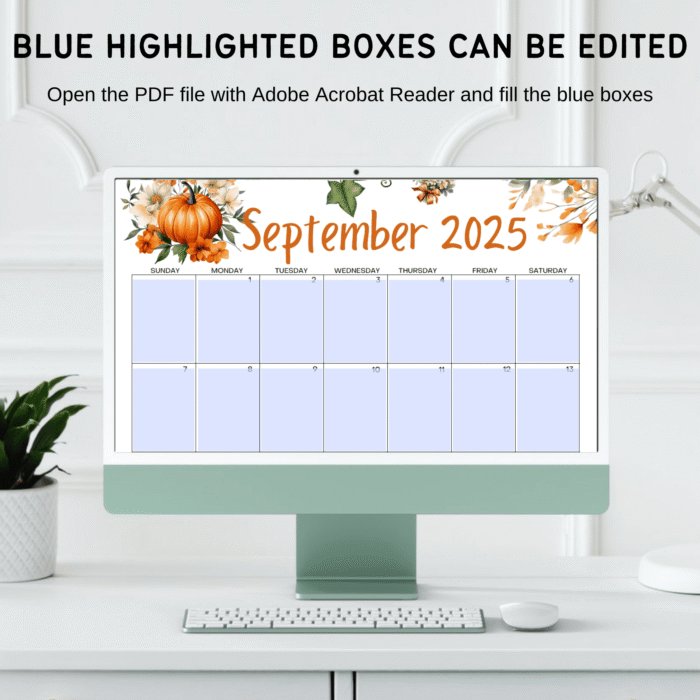 2025 september fillable calendar