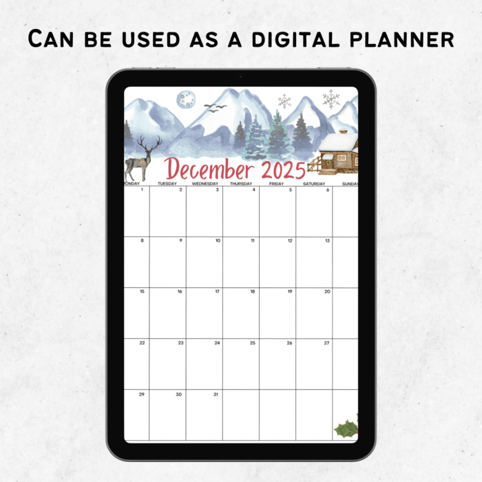 2025 december planner, digital planner