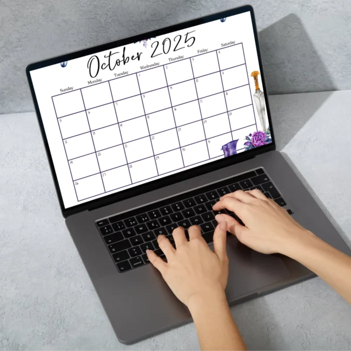 October 2025 Calendar with Witchy Theme