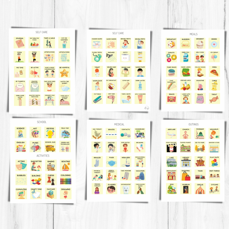 Work Routine Cards 400+ Kids Daily Routine Cards and 4 Charts - Printable Works