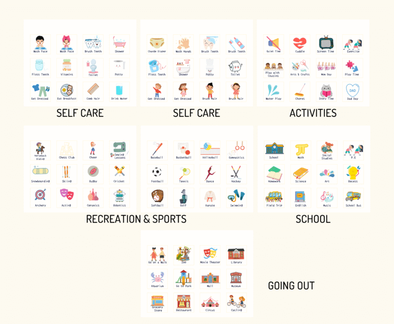 156 Kids Daily Routine Cards, Printable - Printable Works