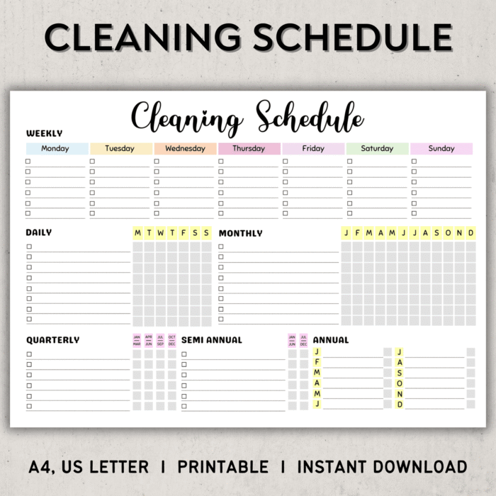 Editable Cleaning Checklist, Cleaning Schedule - Image 3