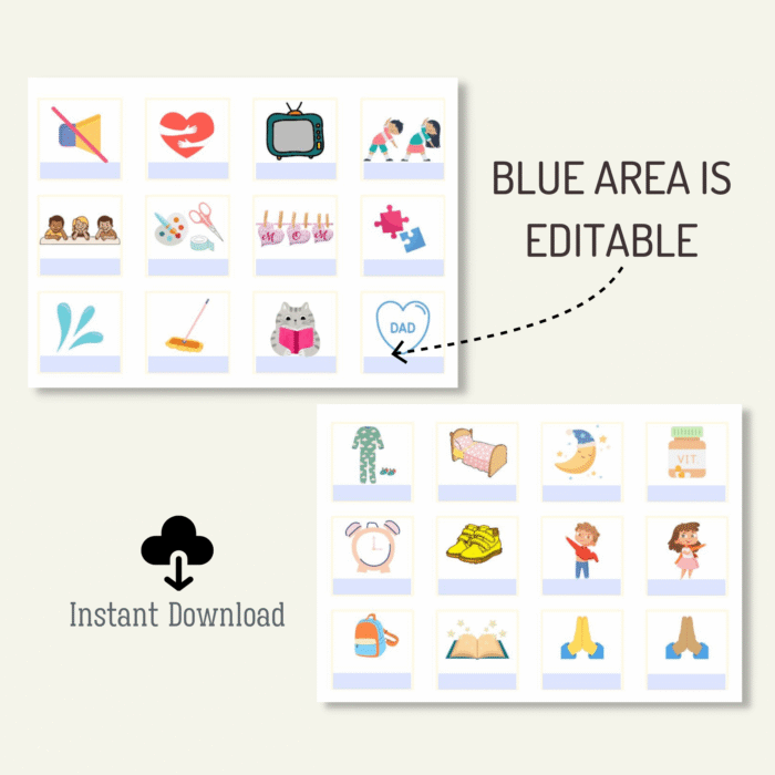 156 Kids Daily Routine Cards & 4 Charts - Image 6