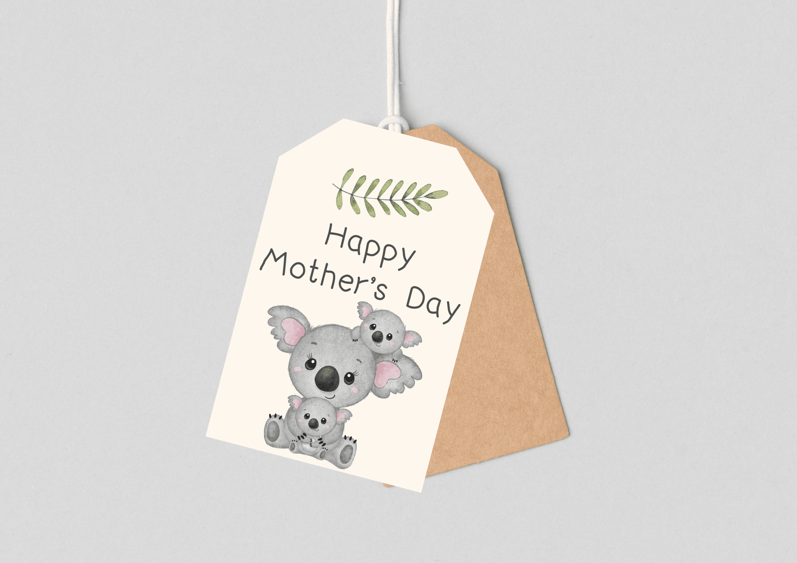 Printable Koala Themed Mother's Day Gift Tag - Image 3