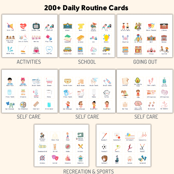 200+ Daily Routine Cards with 4 Charts - Image 5