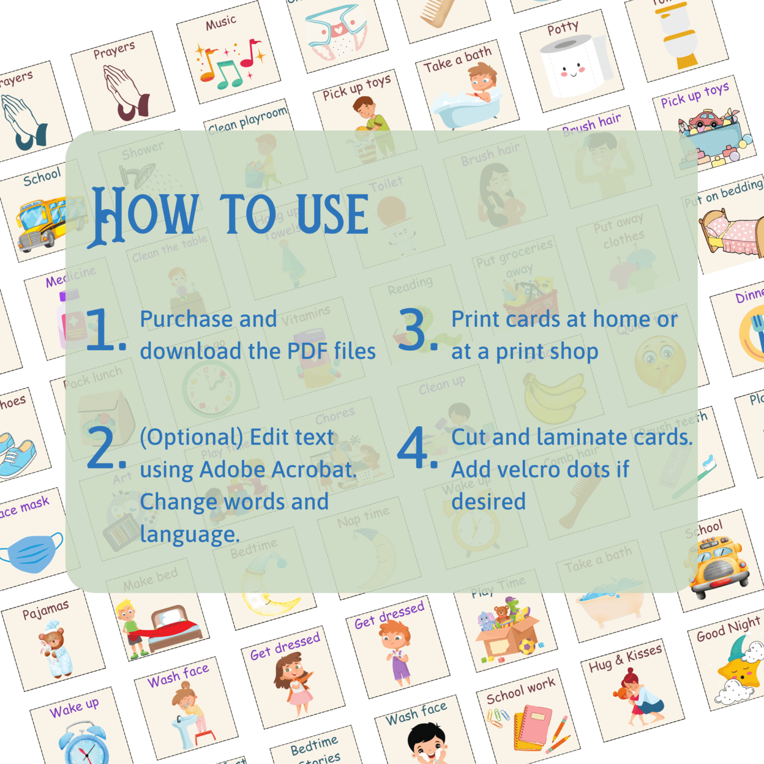 Morning and Bedtime Routine Cards - Printable Works