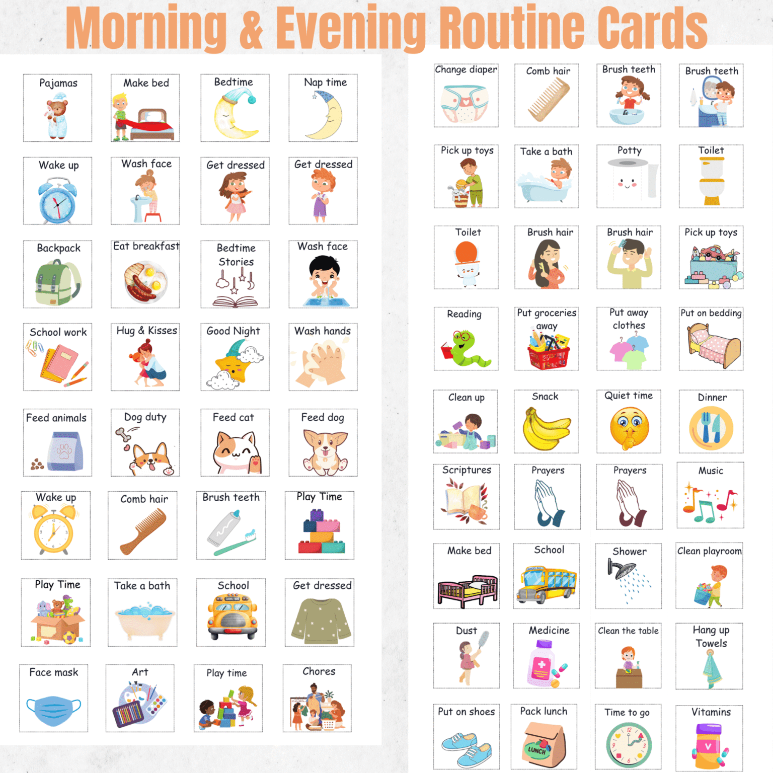 Printable Routine Responsiblity Chat Kids Daily Responsibility Chart - Printable Works