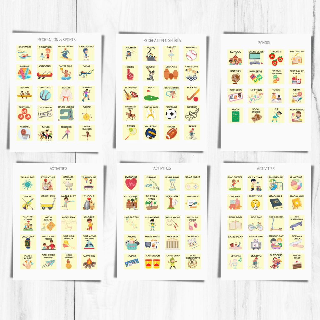 400+ Kids Daily Routine Cards and 4 Charts - Printable Works