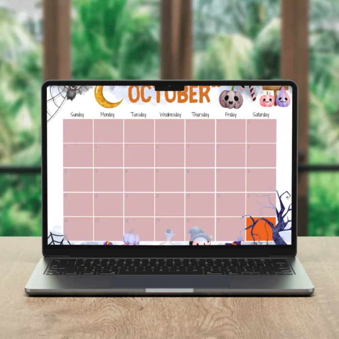 Editable Halloween October 2025 Calendar
