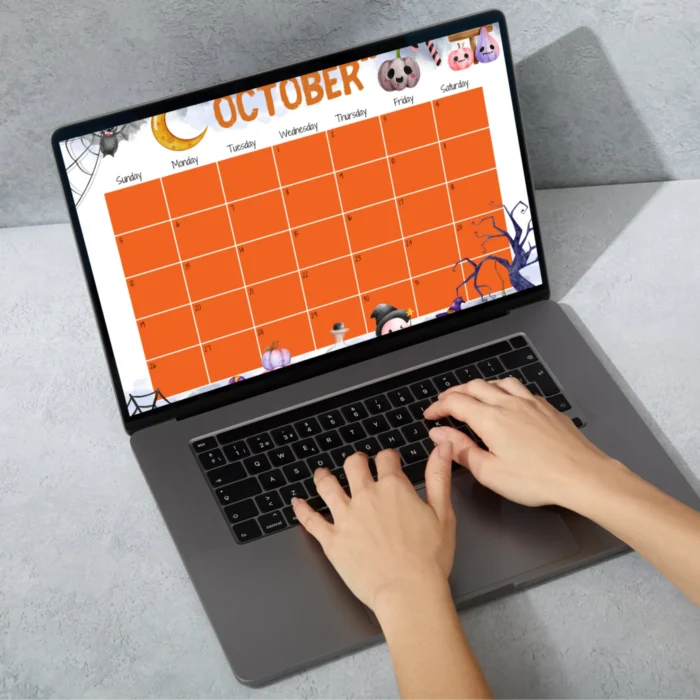 Editable Halloween October 2025 Calendar