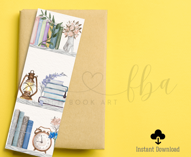 Printable Bookshelf Bookmarks Set - Printable Works