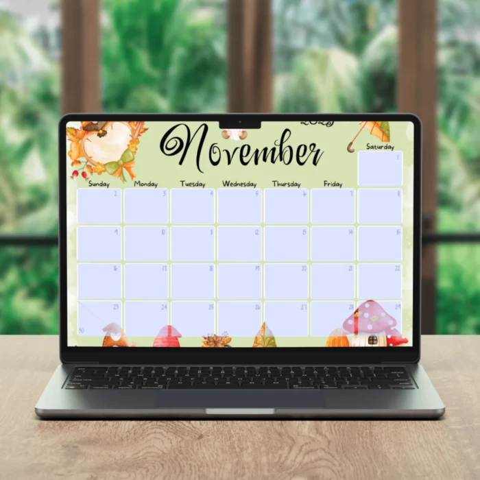 November 2025 Gnomes Calendar