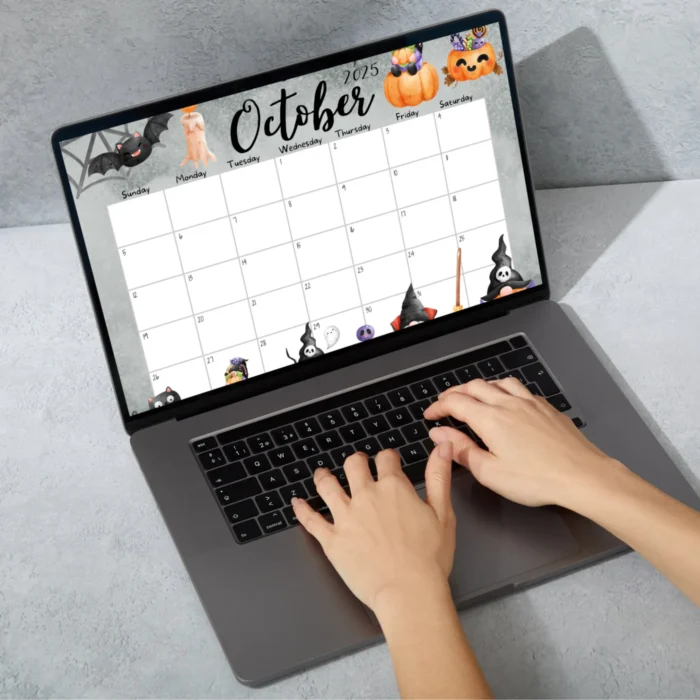 Editable October 2025 Halloween Calendar