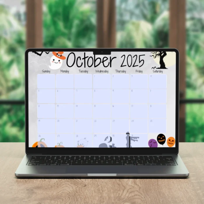 October 2025 Halloween Themed Calendar