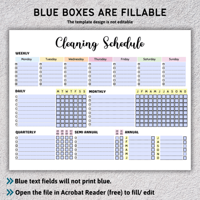 Editable Cleaning Checklist, Cleaning Schedule - Image 6