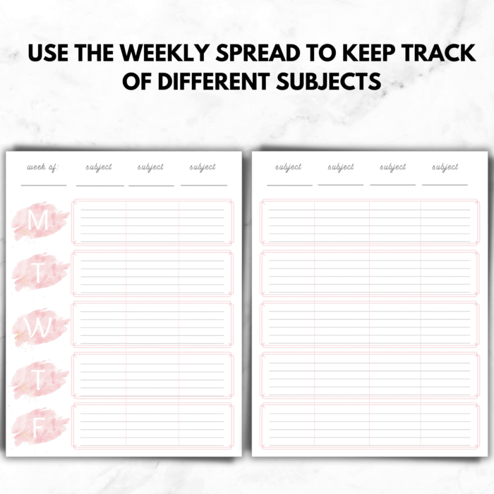 Printable Student Planner, Daily, Weekly, Monthly & Hourly Schedule - Image 7
