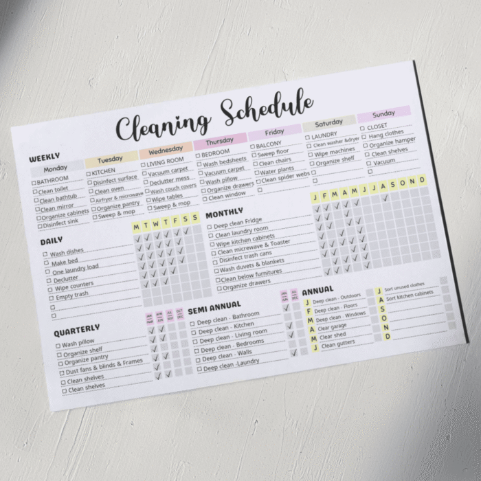 Editable Cleaning Checklist, Cleaning Schedule - Image 7