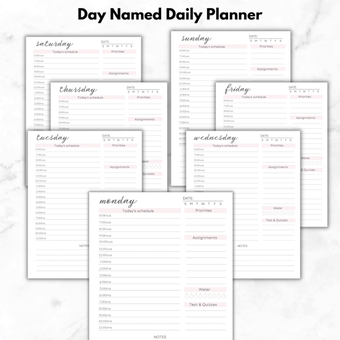 Printable Student Planner, Daily, Weekly, Monthly & Hourly Schedule - Image 9