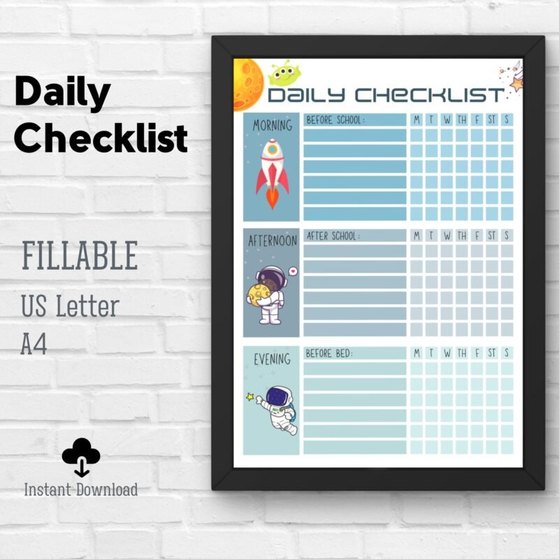 Kids Daily School Checklist