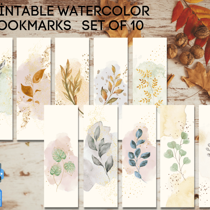 Botanical Watercolor Printable Bookmarks