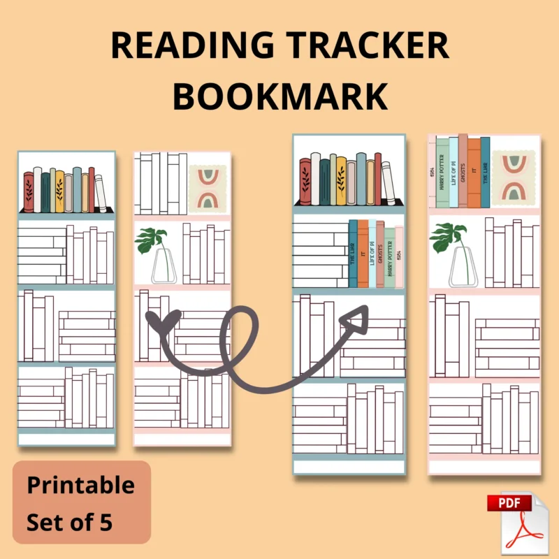 Printable Reading Tracker Bookmarks Set