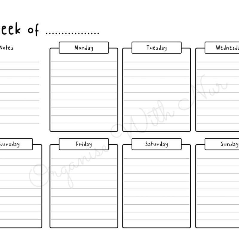 Printable Simple Weekly Planner