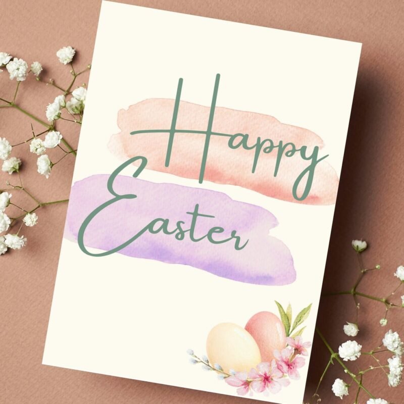Watercolor Easter Greeting Card