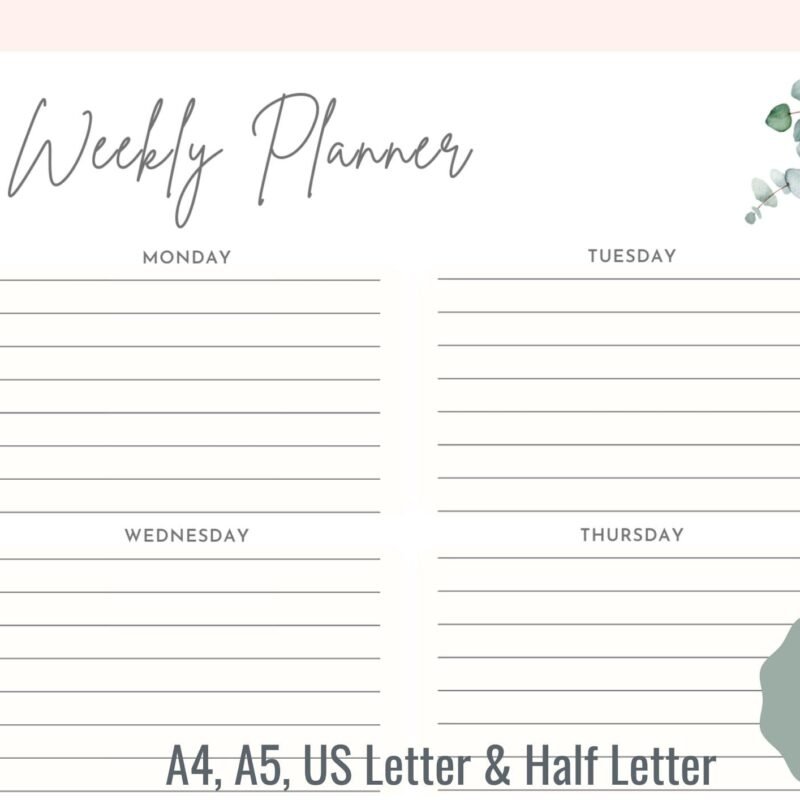Simple Printable Weekly Organizer