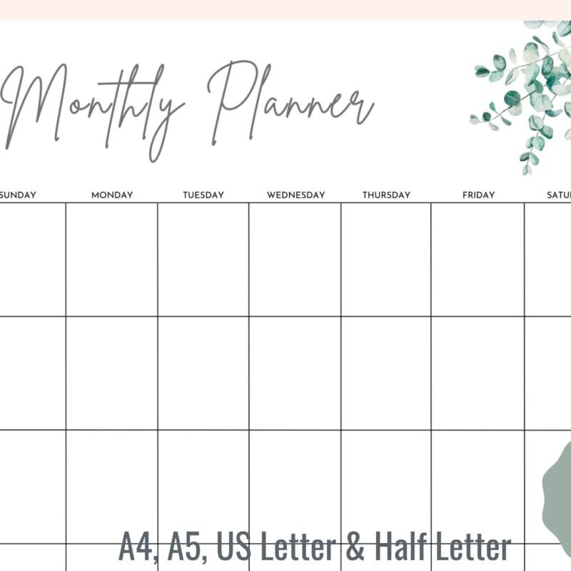 Printable Monthly Organizer