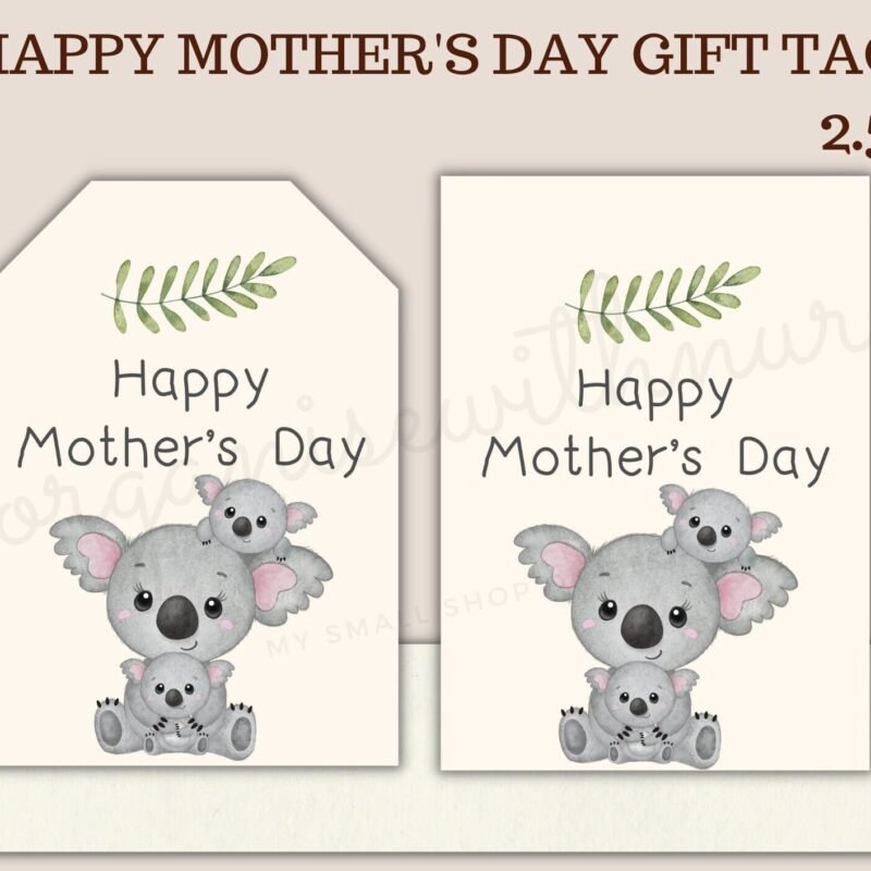 Koala Themed Mother's Day Gift Tag