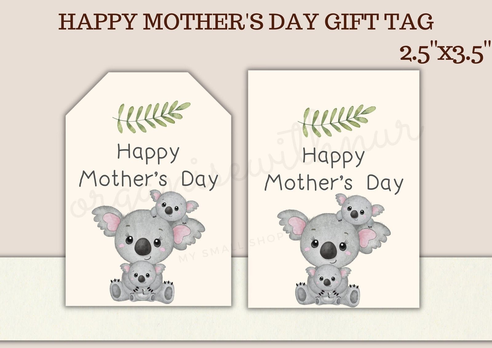 Koala Themed Mother's Day Gift Tag