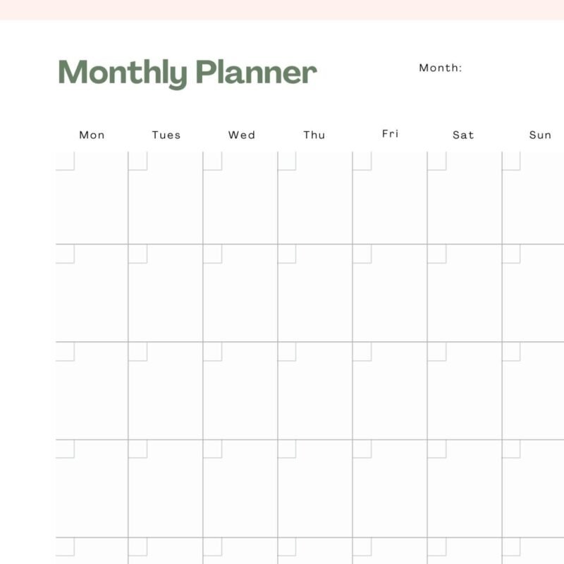 Printable Monthly Planner