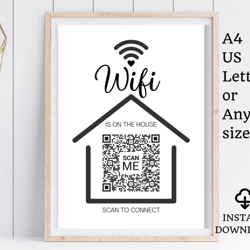 Printable Wifi QR Code Sign