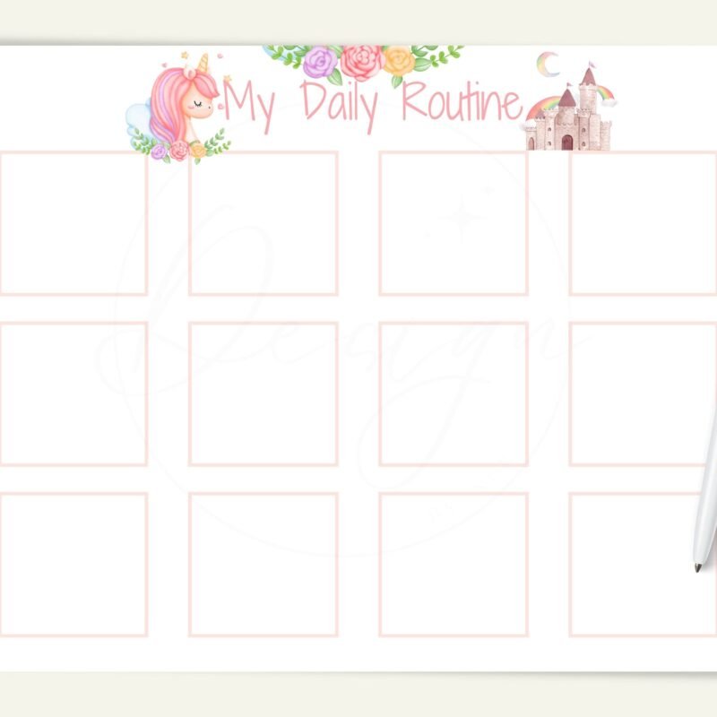 Unicorn Kids Daily Routine Chart