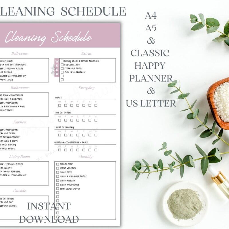 Printable Cleaning Schedule